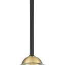 Emak Black and Gold Pendant Light, 8 Inch Globe Pendant Lights Kitchen Island with Clear Glass Shade, Modern Farmhouse Hanging Lights for Kitchen, Dining Room, Bar, PL121-BKBGD-CG