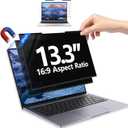 2Pack Magnetic 13.3 Inch Laptop Privacy Screen 16:9 Aspect Ratio, Removable Anti-Blue/Glare Protector Film, Anti Spy Desktop Security Private Filter 13.3in