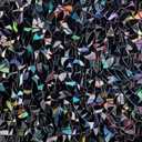 QHY Sunshine Total Blackout Window Film Privacy Frosted Glass Window FilmBlack Window Tint No Glue Detachable, no Marks, Suitable for Repeated use (Black Rainbow, 35.4 in X 157.4 in)