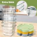 Glass Soup Containers with Lids 32oz - Borosilicate Glass Storage Containers 4 Cup, Freezer to Microwave Safe, Airtight Leak Proof, Square Meal Prep Containers for Lunch Travel- 6 Pack