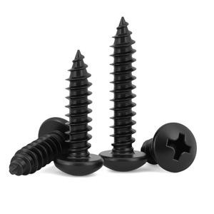 #4 x 3/4" (100 Pack) Pan Head Sheet Metal Screws Phillips Drive Self-Tapping Wood Screws, Black Oxide 304 Stainless Steel Screw (18-8), Corrosion Resistant Screws