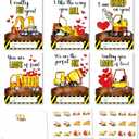 5 x Construction Valentines Day Cards Gifts for Kids School, 24 Pack Construction Truck Valentine Classroom Exchange Cards for Boys Girls