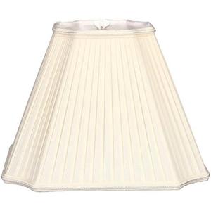 Royal Designs Inverted Cut Corner Pleated Designer Lamp Shade, Eggshell, 7 x 15 x 11.5