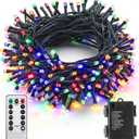 ITICdecor Christmas String Lights 33ft 100 LED Battery Fairy Lights for Indoor Outdoor Waterproof with Remote Control & Timer & 8 Modes Battery Operated String Lights for Xmas Tree Party Garden (Multicolor)