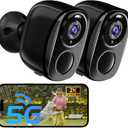 ELECCTV 5G/2.4G WiFi Security Cameras Wireless Outdoor, 2K 5G Security Camera with AI Motion Detection, Color Night Vision, Siren, IP65, 2-Way-Audio, Support Alexa&Google Assistant, Cloud/SD (2)