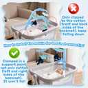 Baby Crib Mobile with Music and Lights, Nursery Baby Mobile for Crib Bassinet with Remote Control, Rotation, Starlight Projection, Crib Toys for Babies Boys Girls Blue