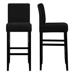 Lellen Reusable Pub Counter Stool Chair Covers Slipcover Stretch Removable Washable Dining Room Chair Covers (3pcs, 2786-Black)