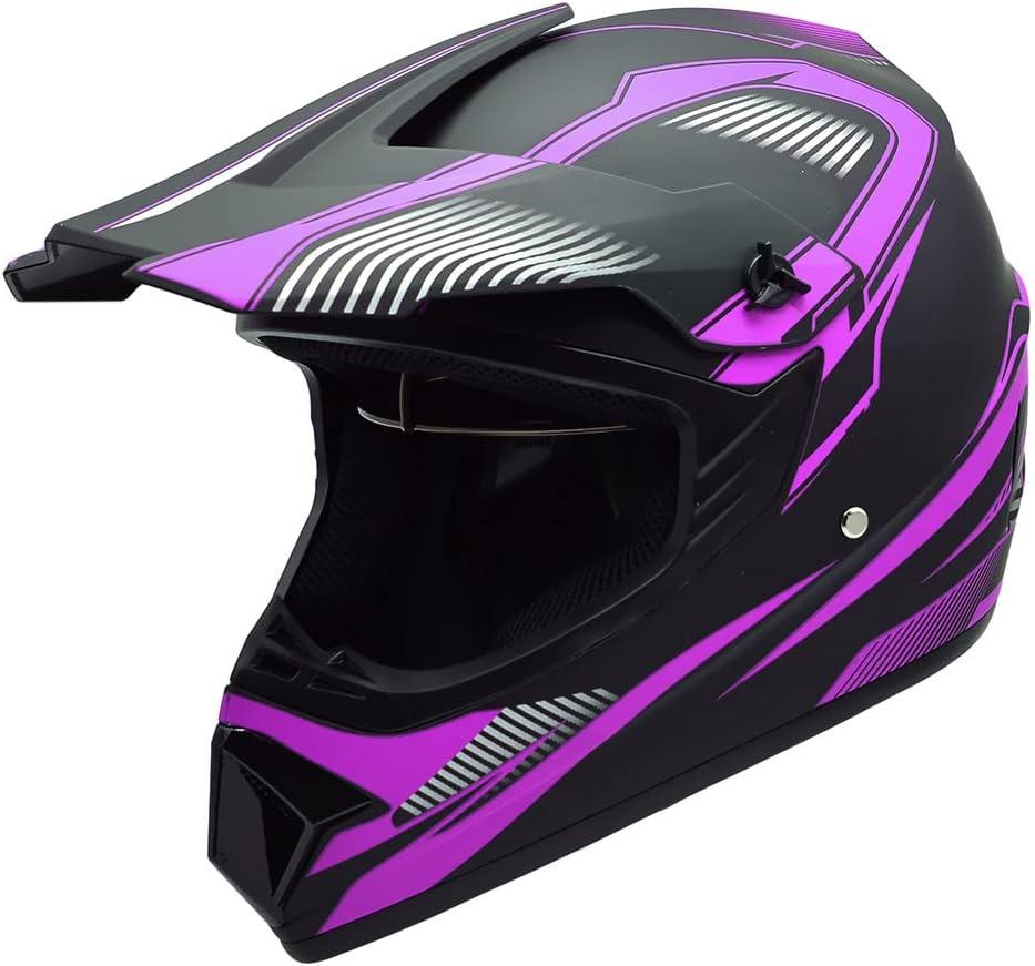 Adult 4 Wheeler Helmet, Motocross Helmet DOT/FMVSS-218 Certification Comfortable and Breathable Full Helmets for Locomotives Used in All Seasons, Small