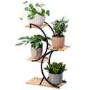 Bamboo 4-Tier Plant Stand Rack Multiple Flower Pot Holder Shelf Indoor Outdoor Planter Display Shelving Unit for Patio Garden Corner Balcony Living Room