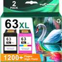 63XL Ink Cartridge Combo Pack Replacement for HP Ink 63 63XL Color Ink Cartridges Works for HP OfficeJet 3830 4650 5255 5258 5200 4655 4512 Deskjet 1112 3630 Printer 63 Ink