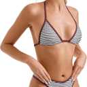 SUUKSESS Women Sexy Thong String 2 Piece Bikini Set Cheeky Halter Swimsuit (XS)