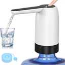 Myvision 5 Gallon Jug Drinking Water Dispenser, Portable Water Dispenser fro 3 Gallon Bottle, USB Electric Water Bottle Pump, 2-5 Gallon Water Jug Switch-White