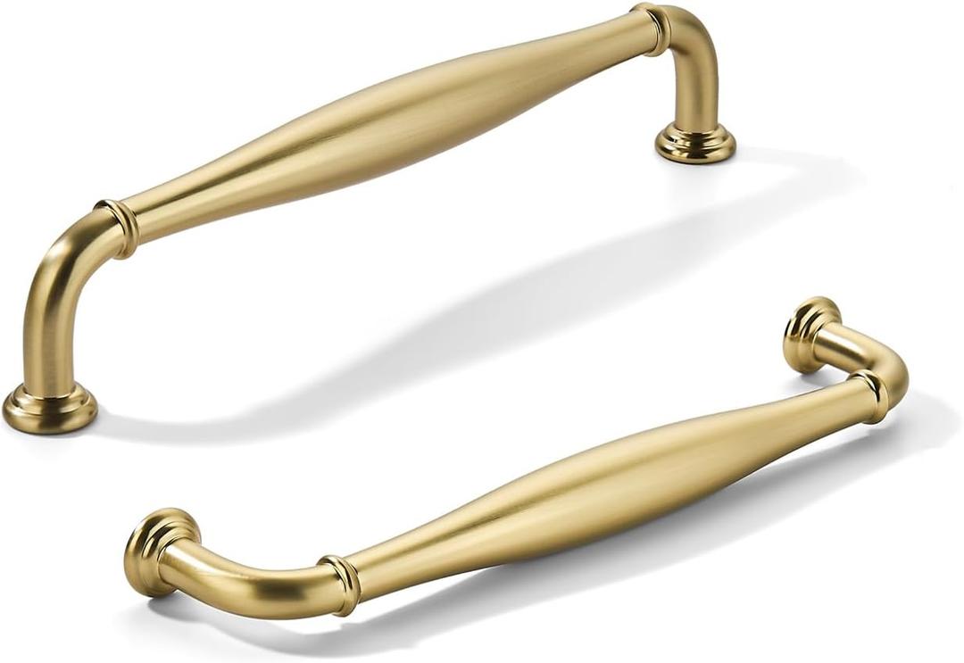 khtumeware 10 Pack 5inch(128mm) Hole Center Champagne Bronze Cabinet Pulls Solid Heavy-Duty Honey Bronze Tradition Handles Hardware for Bathroom Dressers Pull cabinets