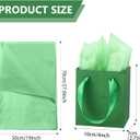 Tenare 12 Pcs Small Gift Bags Mini Paper Bags Bulk Tiny with Handle Tissue for Jewelry Gift Wrapping Happy Mother's Father's Day Birthday Graduation Party Supply(7 * 4 * 9inch,Green)