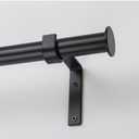 Black Curtain Rods for Windows 66 to 120 Inch, 1 Inch Pole Adjustable Length Heavy Duty Metal Curtain Rod Set, for Outdoor Bedroom Kitchen Living Room, Decorative Drapery Rods with Finials
