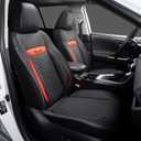 PU Leather Car Seat Covers Front Set Waterproof seat Cover for Cars3D Foam Support Automotive seat Covers Airbag Compatible, Universal Fit for Cars SUVs Trucks SedansBlack/Red