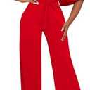 BessCops Womens Loose Short Sleeve Belted Wide Leg Pant Romper Jumpsuit Casual Business One Piece Outfits. Size S