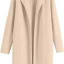 ANRABESS Women's Long Cardigans Sweater 2025 Fall Dressy Casual Lapel Knit Warm Trench Coatigan Oversized Blazer Jacket Coat (Small, Apricot)