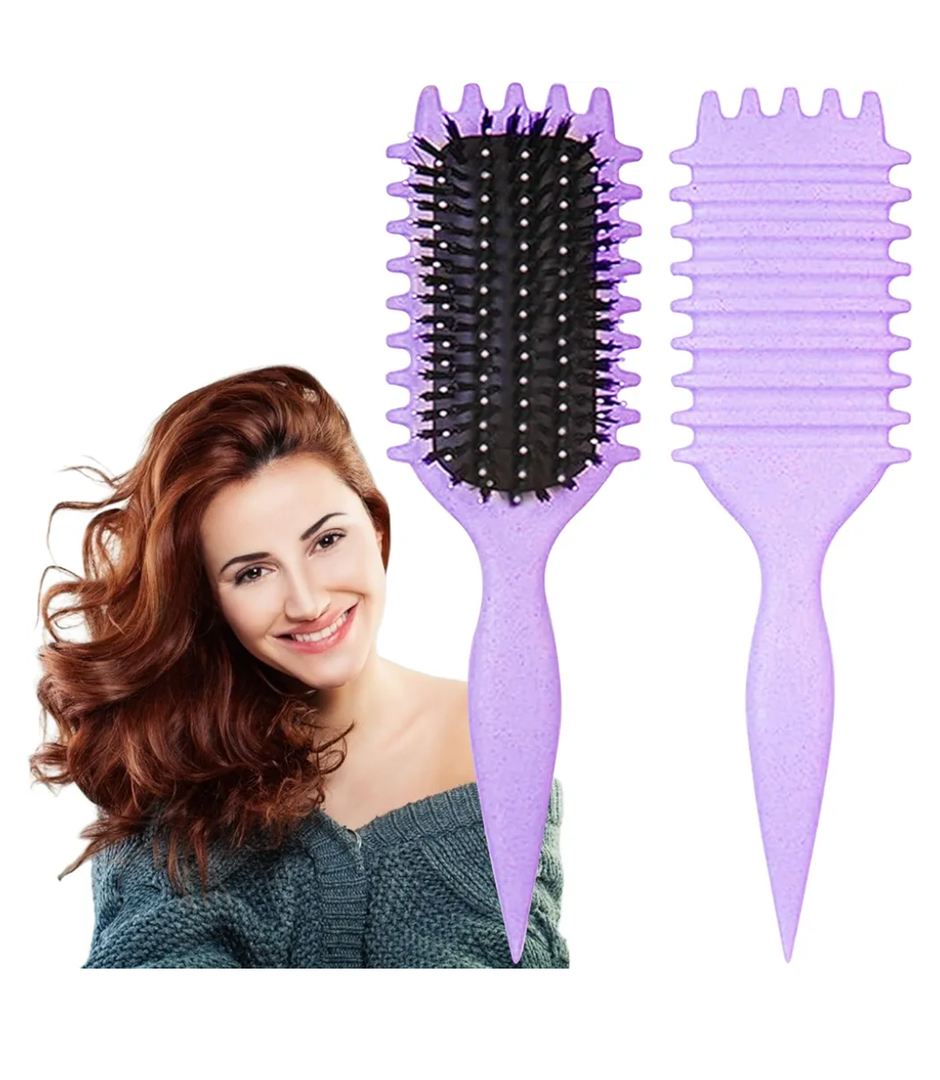 Curl Defining Brush, 1 PCS Curly Hair Brush, Brush for Curly Hair, for Combing and Shaping Men's and Women's Curls to Reduce Pulling (Purple)