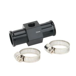 Black Aluminum Water Temp Meter Temperature Gauge Joint Pipe Radiator Sensor Adaptor Attachment Hose Clamps 22mm