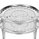 Steamer Rack for Cooking,Stainless Steel Steaming Rack,Steam Tray with Removable Legs for Instant Pressure Cooker Multi-functional Steamer Basket(Silver - 22cm)