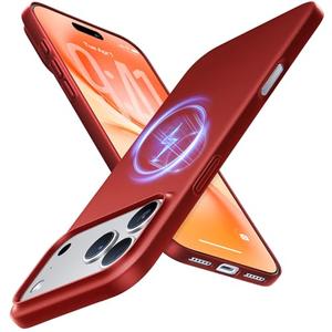 TORRAS Magnetic Slim-Fit for iPhone 17 PRO MAX Case, Ultra-Thin 17 ProMax Phone Case Compatible with MagSafe, Light Anti-Scratch Matte Hard PC Bayer 6.9 inch OriginFit, Red