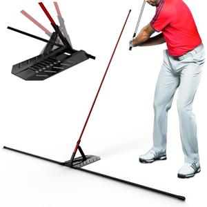 Golf Alignment Stick Holder - Golf Alignment Sticks Made of Metal, Golf Training Aid for Swing Plane and Swing Path Training, Golf Swing Trainer for Golf Practice Accessories (Red)