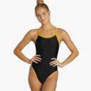 Sporti Thin Strap Athletic One Piece Swimsuit for Women - Solid Bathing Swimsuits for Competiton - Multi Color Selection Size 34