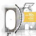 Chrsouly Adjustable 50-85 inches Curved Shower Rod, Extra Wide, Rustproof, Round Shower Curtain Rod for Bathroom, Shower Stall, Need to Drill, Black