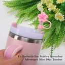 2 x 6pcs Stanley Straw Cover For Stanley Cup, Silicone Pink Cherry Blossom Flower Straw Topper fit 0.4in Straws