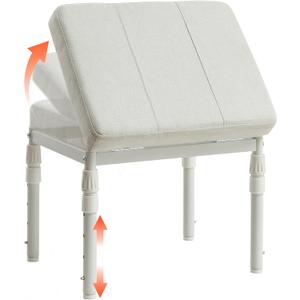 Adjustable Ottoman Pouf, 4 Height Position & 60 Degree Tilt Angle Adjustment Footrest Ottomans Footrest Foot Stools Pouffe Footstool for Under Desk for Living Room Home(Beige)