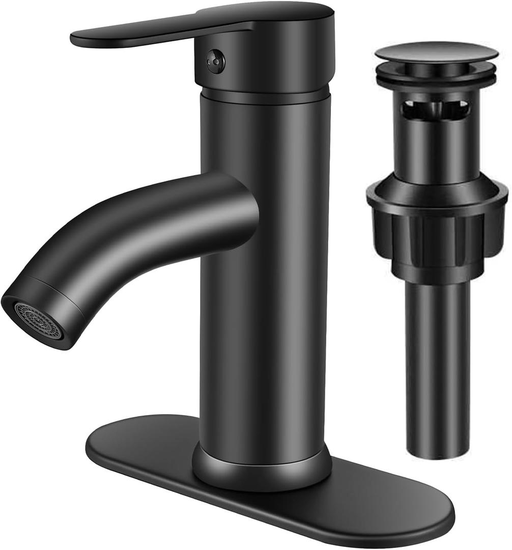 Delta Bathroom Faucet 1 Hole, Black Vanity Faucet,Single Handle