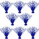 8 Pack Metallic Star Spray Centerpieces for Tables - Bulk 12.4" Foil Fountain Table Decorations for Large Events, Graduation 2026, Wedding Reception (Blue)