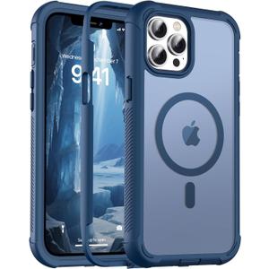 Magnetic for iPhone 12 Pro Max Case, [Compatible with MagSafe][Military Grade Drop Protection][Heavy Duty Protection][Non-Slip][Shockproof] 2-Layer Durable Bumper Phone Case 6.7''-Deep Blue