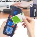 Detachable Magnetic Case for iPhone 14 Plus, 2-in-1 System with Zipper Card Wallet & Built-in Phone Grip - Magsafe Compatible PU Leather Cover - Blue