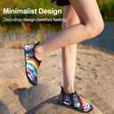Water Shoes for Womens Mens Barefoot Aqua Yoga Socks for Pool Beach Surf Walking Water Park Boating Sports Water Shoes (4-5 Women/3-4 Men, Black Rainbow)