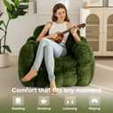 MAXYOYO Bean Bag Chair, Cloud Shaped Bean Bag Sofa for Adults, Soft Stuffed Lazy Floor Sofa with Supportive Filling, Comfy Single Couch for Living Room, Bedroom, Apartment, Green