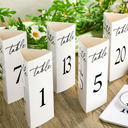 Maitys Trifold Wedding Table Numbers 120 Paper Table Number Cards Black and White Freestanding Numbers for Wedding Parties and Events Reception Decorations(Black)