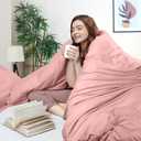 Utopia Bedding Duvet Cover Queen Size - 3 Piece with Zipper Closure - 1 Comforter Cover 90X90 Inches & 2 Pillow Shams 20X26 Inches (Pink) Comforter Not Included