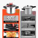 VEVOR Pressure Cooker, 6.3Qt Pressure Cooker Stainless Steel, Pressures Canner with Steaming Rack, Tempered Glass Lid, Three Pressures Settings for Meat, Beans, Rice, Soup, Sauces, Cook up to 100 kPa