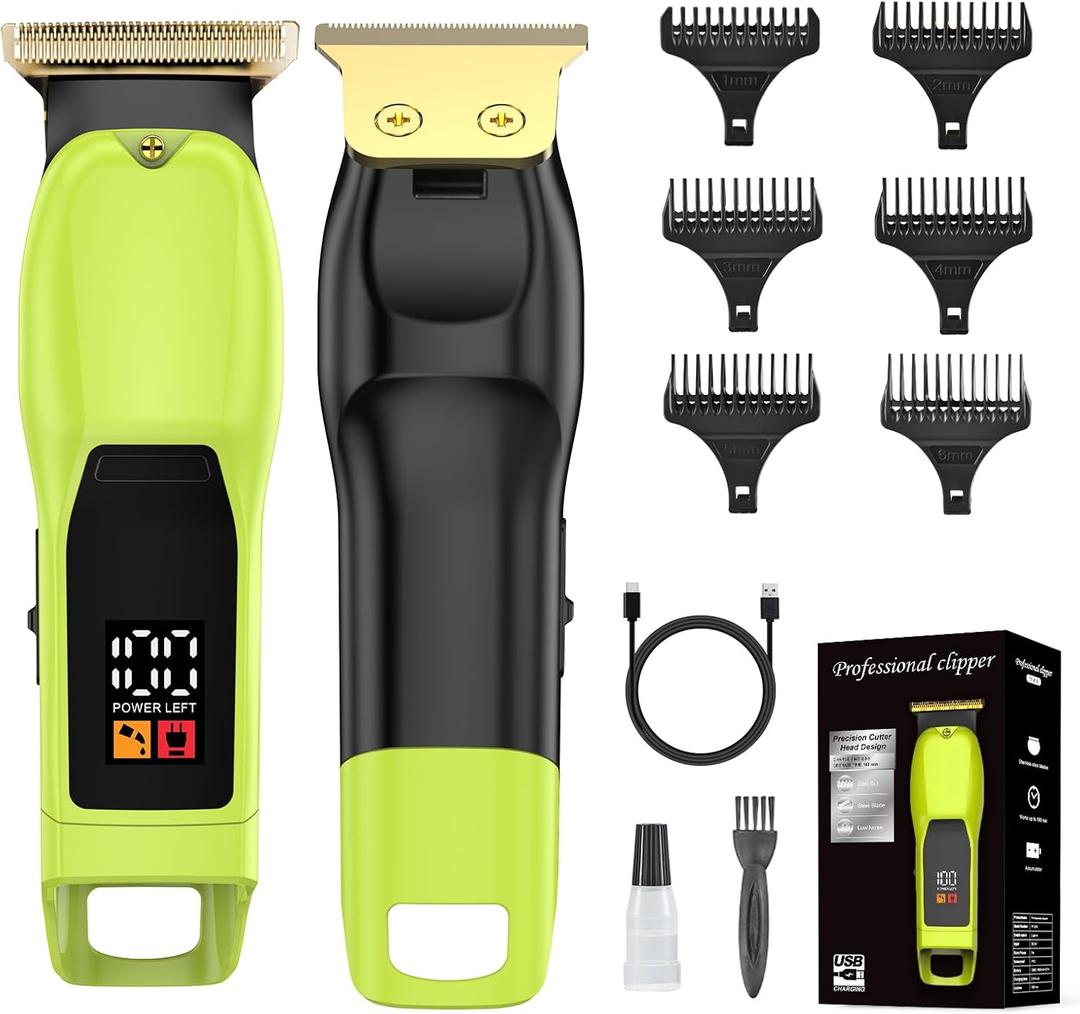 Beard Trimmer for Men, Rechargeable Cordless Hair Clipper with LED Display & Hangable Design, 180min Runtime, 6 Combs, Type-C Charging for Face, Neck, Groin & Manscaping, Ideal Gift