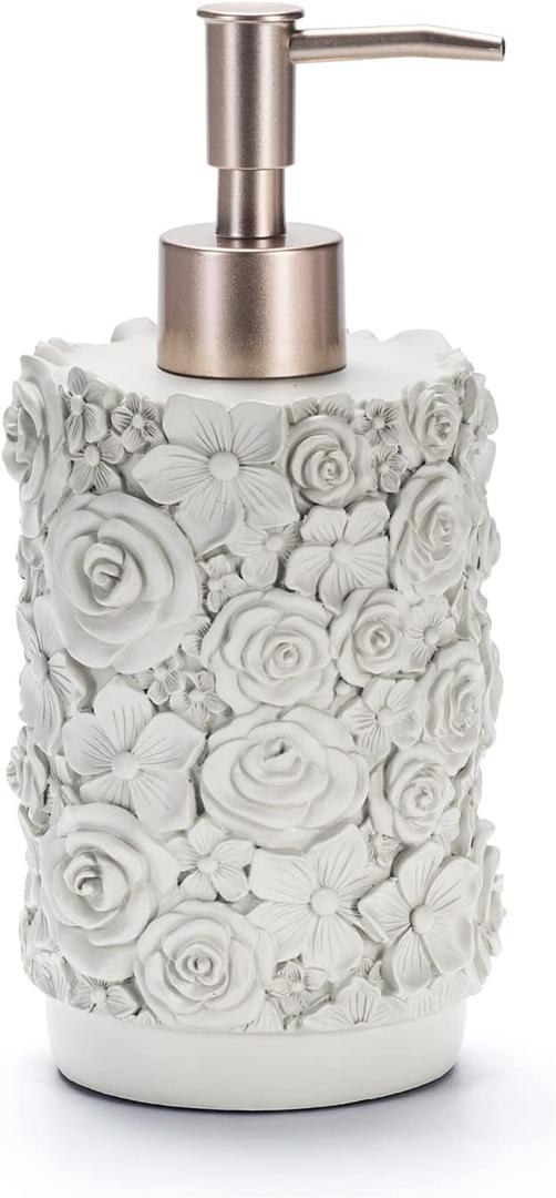 Easy Tang Resin Hand Soap Dispenser for Bathroom Kitchen 14 OZ - Refillable Wash Hand Liquid, Dish Detergent, Shampoo Lotion Bottle with Sliver Brushed Pump (Grey)