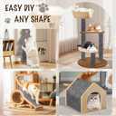 78.7"X15.8" Self-Adhesive Cat Scratching Mat - Durable Couch Protector from Cat Claws, DIY Furniture Protector from Cats Scratching, Sticky cat Scratch Wall mat- No Residue, Safe for Cats (Dark Grey)