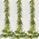 Dolicer 3 Packs Eucalyptus Garland with LED Lights String, 18FT Faux Eucalyptus Greenery Garland, Artificial Hanging Green Eucalyptus Leaves Vine Wedding Backdrop Arch Wall Table Decor (Grey Green)