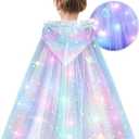 Henfei Princess Dresses for Girls Costume Toys Light UP Cape for Kids Adult Halloween Clothes for Little Girls Dress Up Gifts for 3 4 5 7 9 6 8 10 Year Old