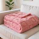 Checkered Love Themed Throw Blanket, 50x60 Inches | Ultra-Soft & Fluffy 280 GSM Bed Blanket for Couples, Gift for Mother or Friend, Cozy Accent for Couch, Sofa, and Pet Comfort