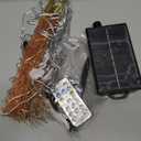 4 Pack 800 LED Solar Starburst Sphere Lights,Firework Light Remote Control Timer 8 Modes Dimmable, Waterproof Hanging Sparkly Fairy Light for Patio Party Tent Halloween Christmas Decor (Warm White)