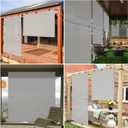 Patio Shades Roll Up Outdoor 5'Wx6'H Foldable Roller Shade Patio Blinds Exterior Block Sun Screen for Outside Porch Deck Balcony Pergola Carport, Light Grey, 60"W x 72"H