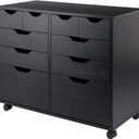 Winsome Halifax Mobile Storage Cabinet with Doors & Drawers, Stylish & Functional Home Storage Cabinet for Filing, Kitchen Organization, Moveable Furniture for Office, Dorms, Apartments (Black)