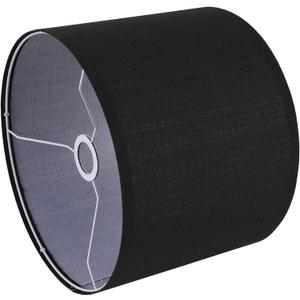 Black Lamp Shade, Large Drum Lampshade 13in Top x 13in Bottom x 10in High, Replacement Lamp Shade Natural Linen Hand Crafted for Table Lamps Floor Lamps Chandelier Lamp, Easy Assembly Required
